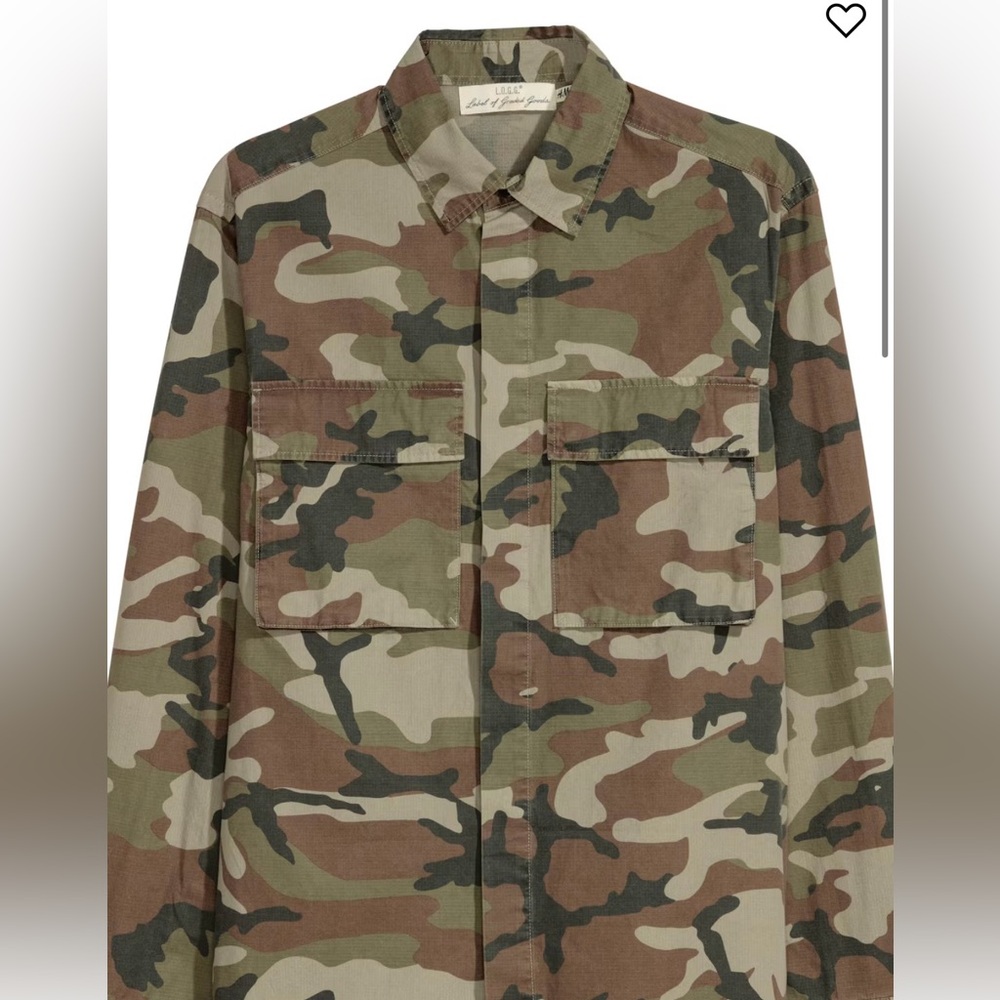 H&M  Camouflage Snap Button Down Shirt